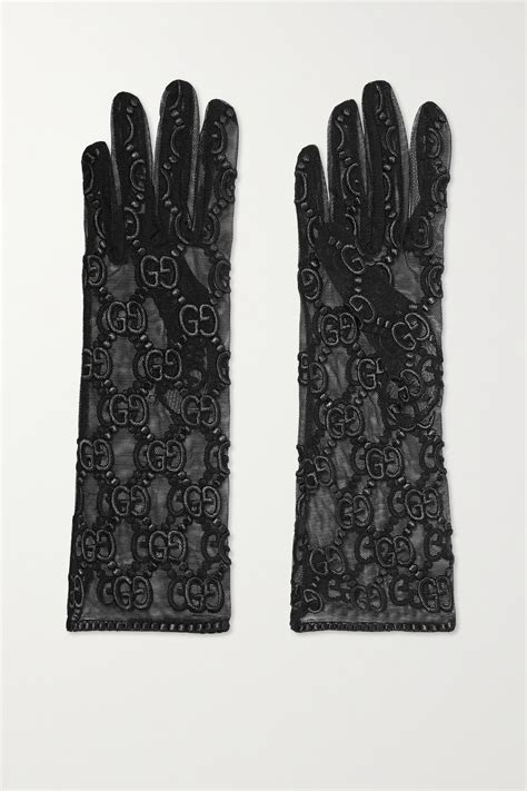 gucci mesh gloves|gucci embroidered tulle gloves.